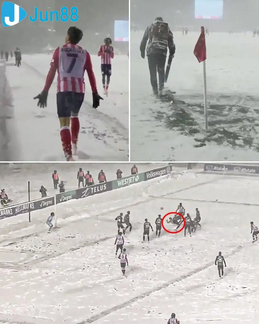 Siêu phẩm xe đạp chổng ngược của Rodriquez. (Ảnh: ESPN) Siêu phẩm xe đạp chổng ngược của Rodriquez. (Ảnh: ESPN)