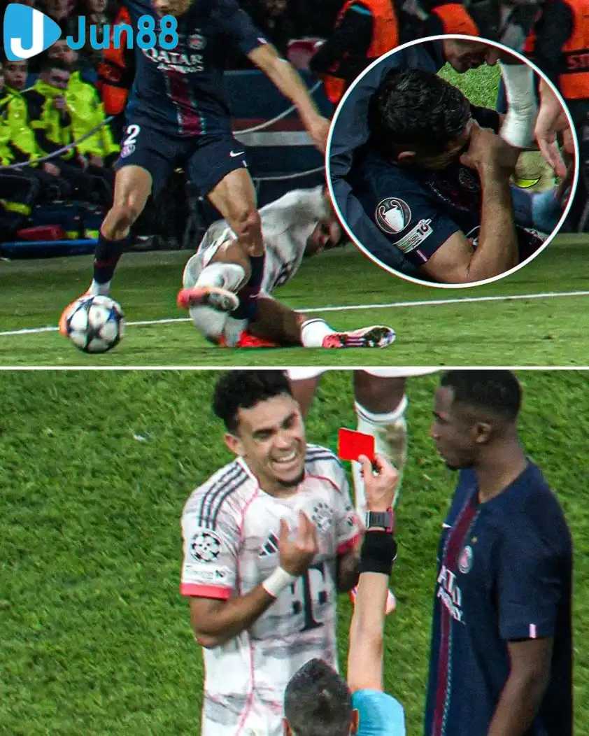 Pha bóng dẫn đến chiếc thẻ đỏ của Diaz. (Ảnh: Ligue1_ENG) Pha bóng dẫn đến chiếc thẻ đỏ của Diaz. (Ảnh: Ligue1_ENG)